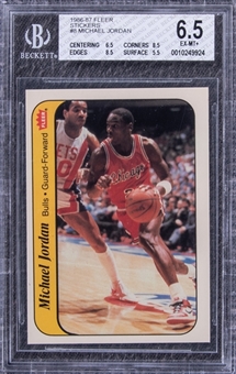 1986 Fleer #8 Michael Jordan Sticker Rookie Card - BGS EX-MT+ 6.5